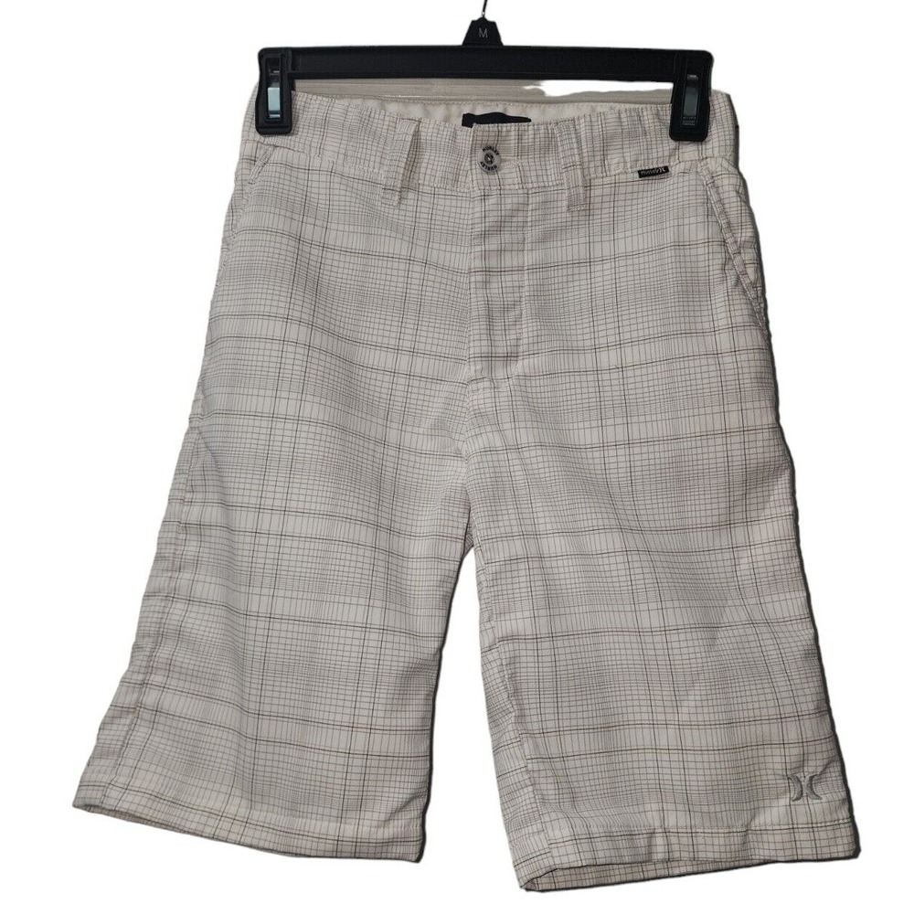 Hurley Plaid Shorts Casual Everyday‎ Walk Shorts Beige Size 25
